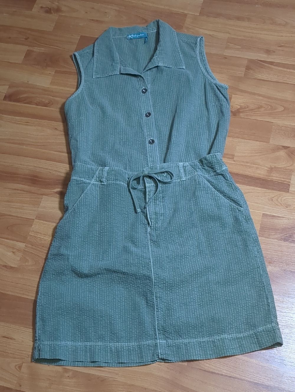 Fresh Produce ASKSEER Sage Green Seersucker Crinkle Cotton 2-Pc Skirt Set, Small